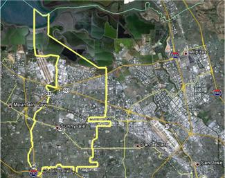 Map of Sunnyvale's location in Santa Clara County